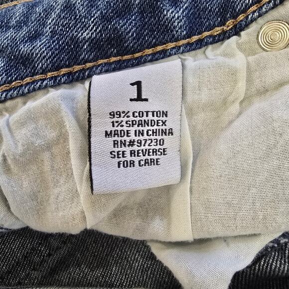 Almost Famous Denim Shorts Juniors 1 Distressed Light Wash Festival Grunge Beach - Picture 5 of 6